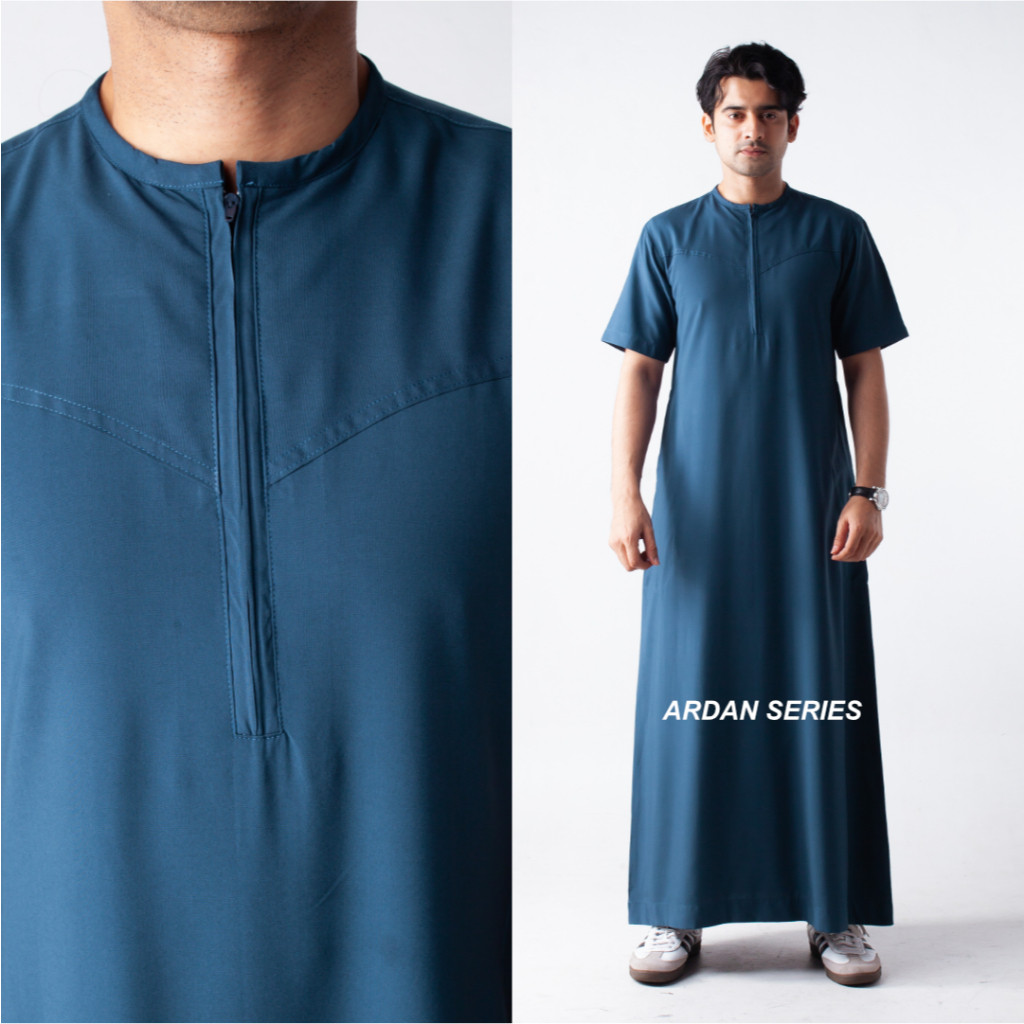 Promo Sarimbit Studio - Jubah Thobe Gamis Pria Dewasa Slimfit Lengan Pendek Premium Ardan Series BY 