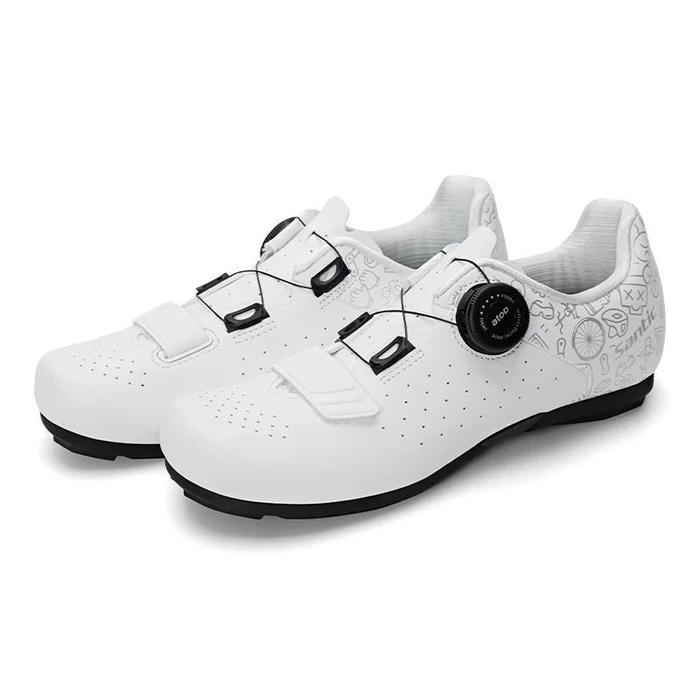 Sepatu Sepeda Cycling Santic Women Non Cleat Venus - Putih Putih, 37