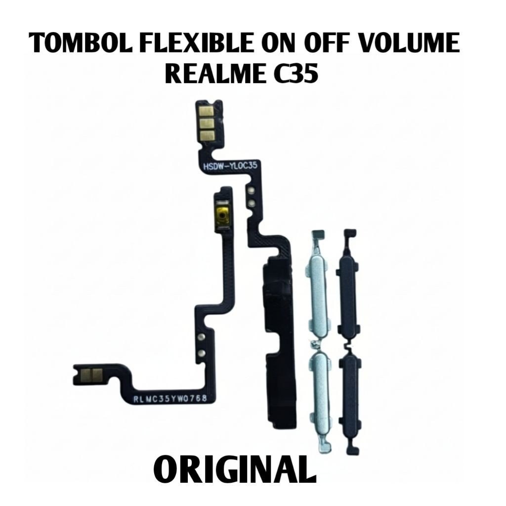 Tombol Realme C35 Original Flexible On Off Volume Fleksibel Luar Dalam Power Pengganti 1 Set Relmi C