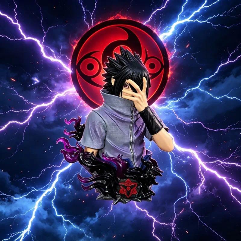 Anime 14cm Character Naru Half Body Ninja Uchiha Sasuke Ornament Model Handmade Doll Statue Gift