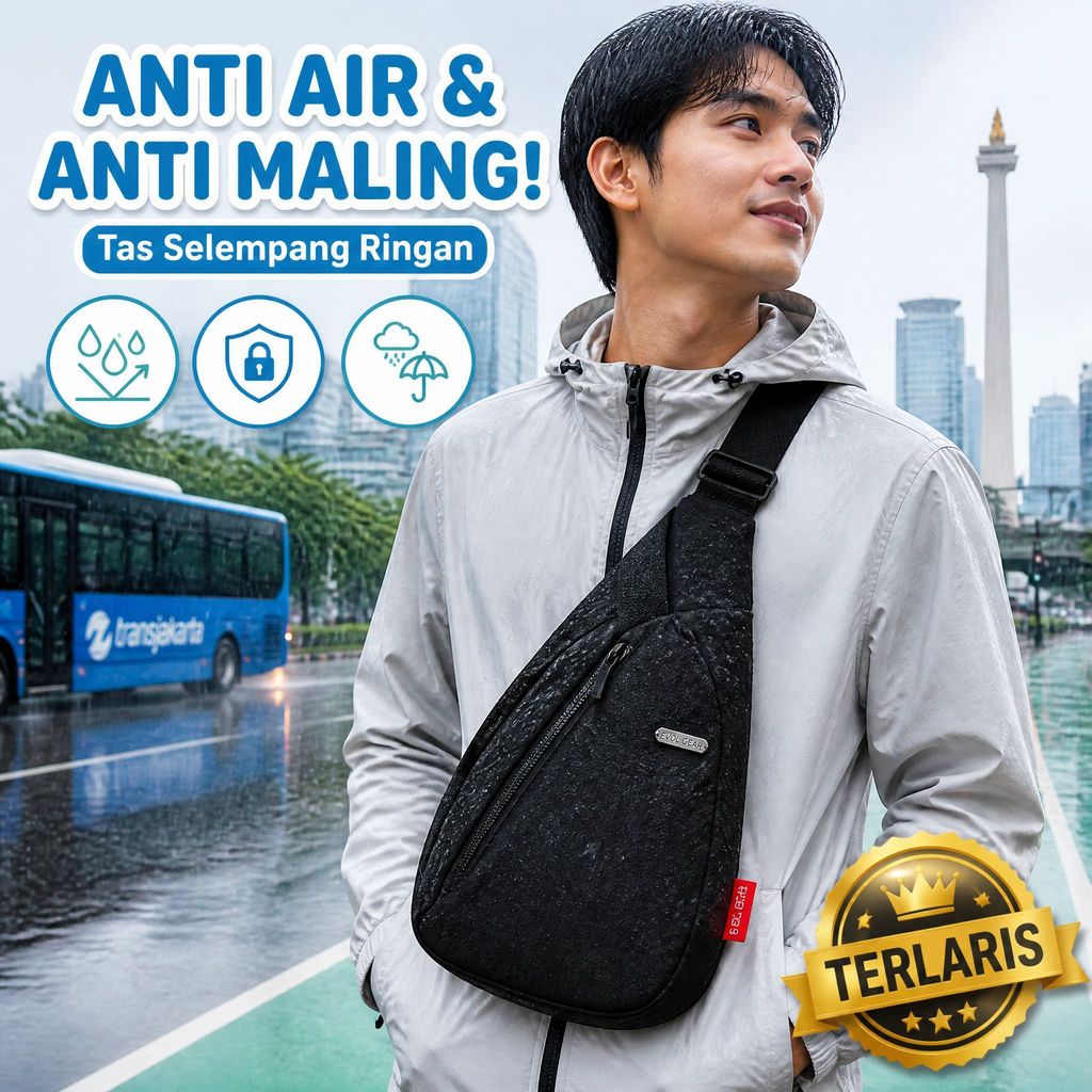 Kirim dalam 24 jam/Tas Selempang Canvas / Kanvas Sling Bag Pria Dan Wanita Unisex Simpel Sikle/Sling