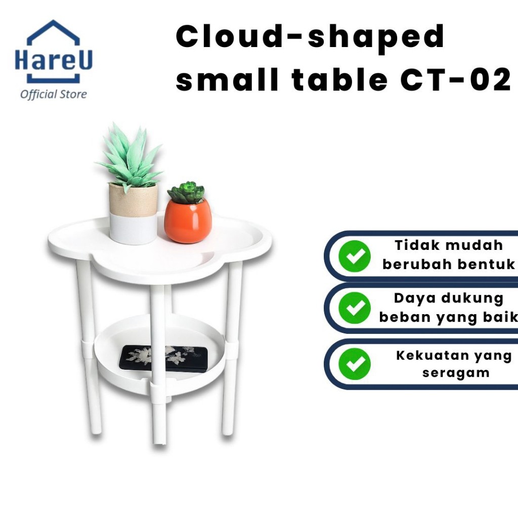 HareU Meja Samping Sofa Meja Kamar Meja kecil Meja Kopi Meja teras Meja Sudut Nakas Minimalis CT-02