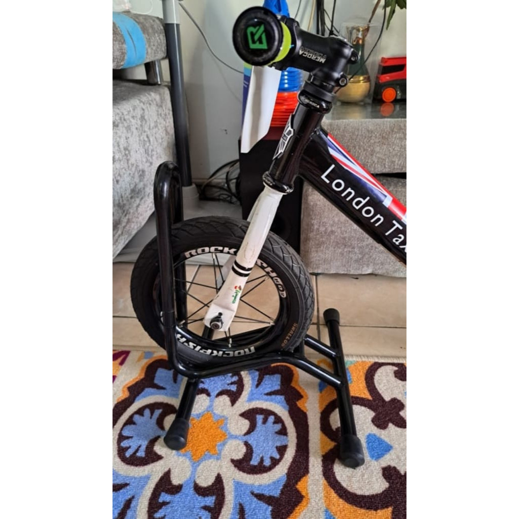 Foto Paddock Pedok stand standar jagrak Pushbike balance bike sepeda anak 12 inch tipe L