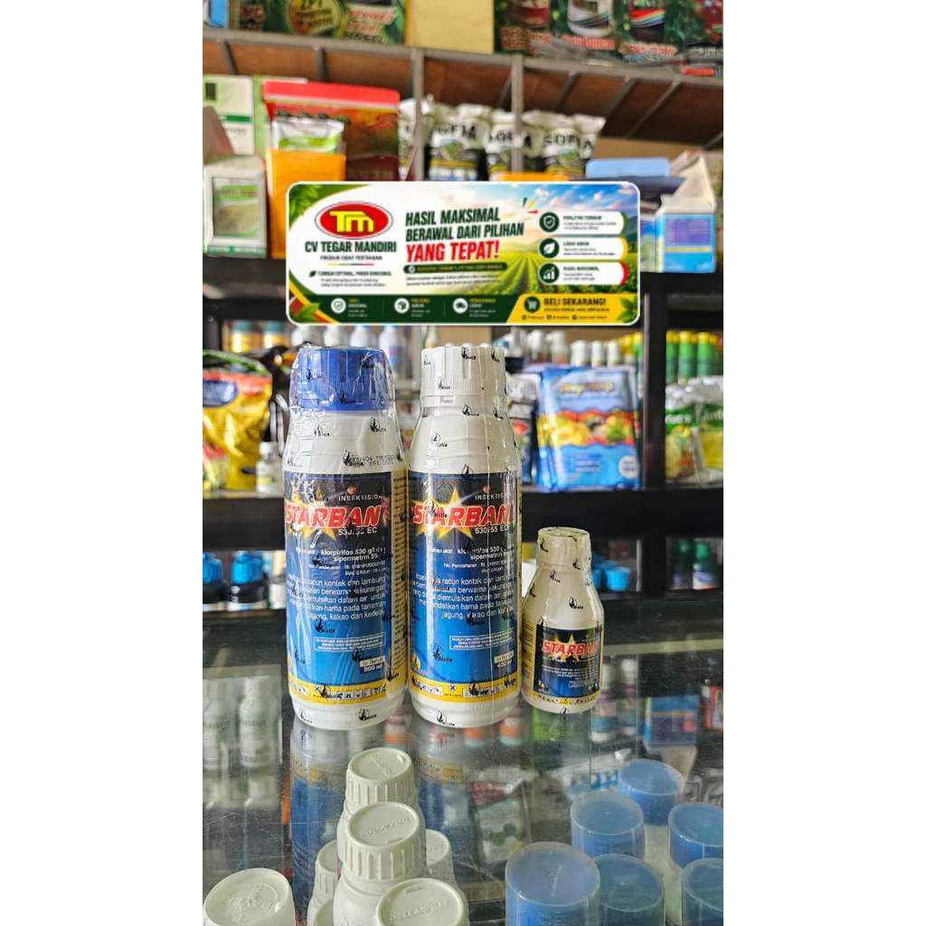 Insektisida STARBAN 585 EC 1L Obat Hama Tanaman Klorpirifos Sipermetrin Racun Kontak Lambung Untuk P