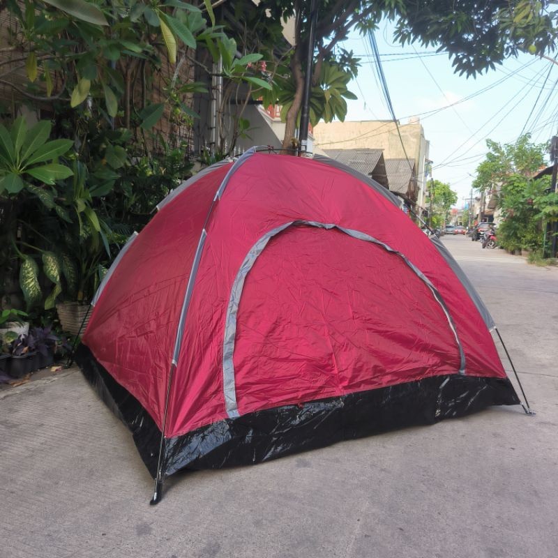 Tenda Camping HY 024 Dome 6 Orang Waterproof Frame Fiber Camping Outdoor Gathering Pramuka