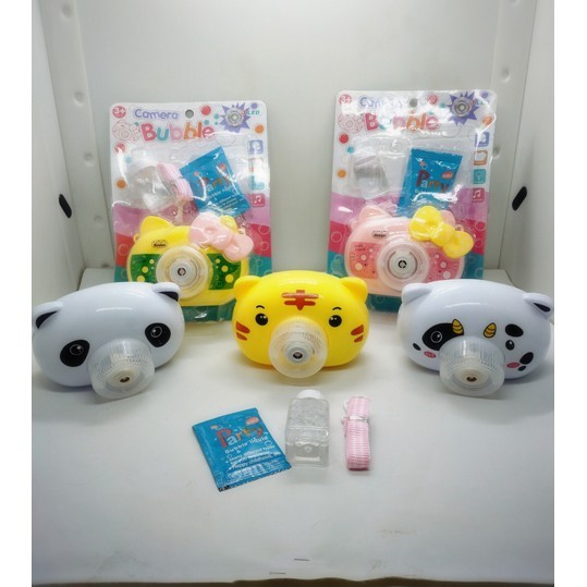 TERLARIS mainan bubble elektrik kamera / bubble blower / Bubble Camera Hello Kitty panda Tiger