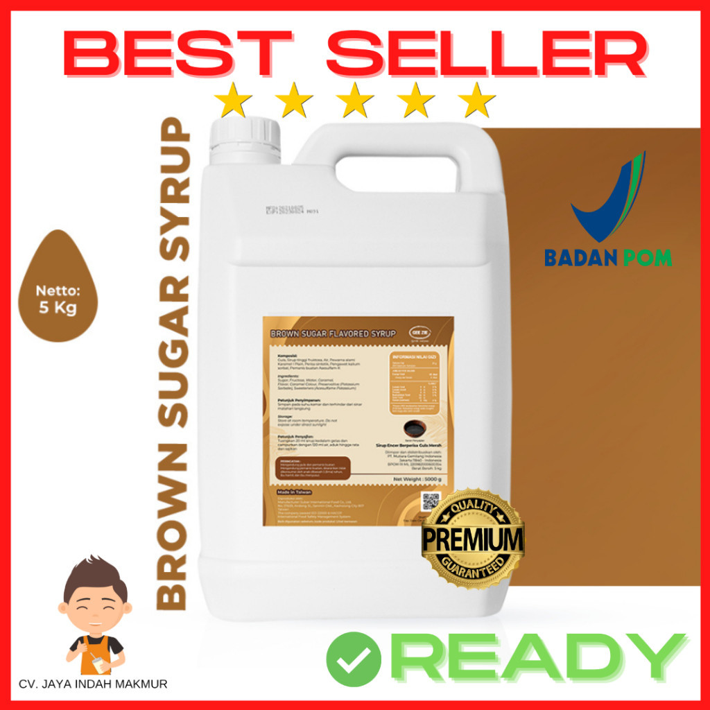 BI  Brown Sugar Cair Import Taiwan Gee Zie COME FOOD | Gula Aren Liquid 5kg BPOM