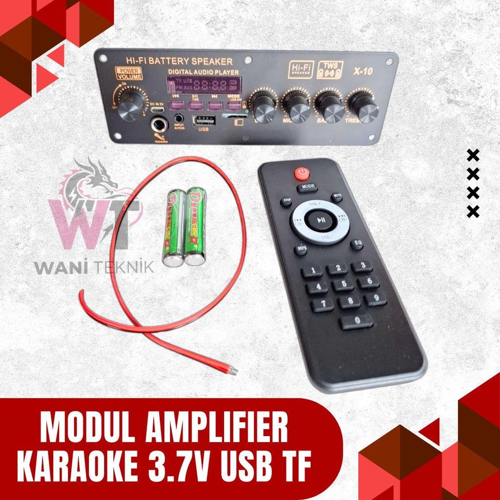 Modul Board Amplifier Bluetooth 3.7V MP3 Karaoke Sparepart Servis Speaker Rusak