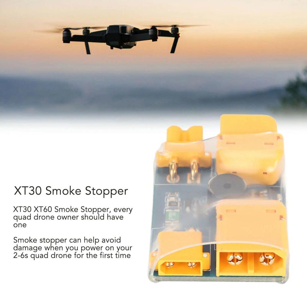 XT60 Smoke Stopper XT30 XT60 Smoke Stopper with Alarm Buzzer RC Drone Smoke Stopper  for 2‑6S RC Qua