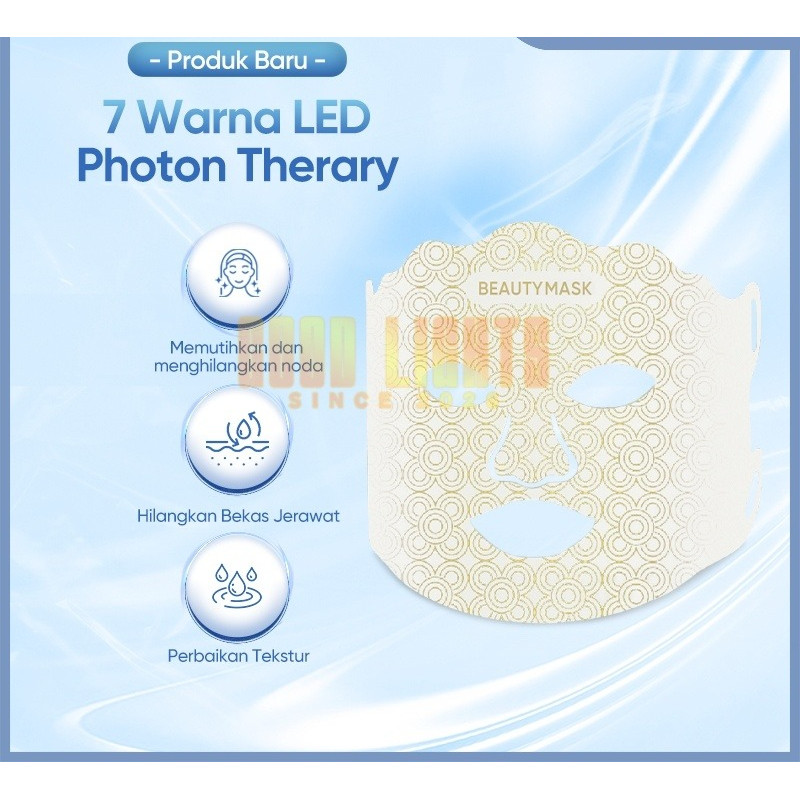 Masker LED Silikon Lampu PDT 7 Warna Masker LED Terapi Foton Alat Terapi Wajah Alat Terapi Wajah Mas