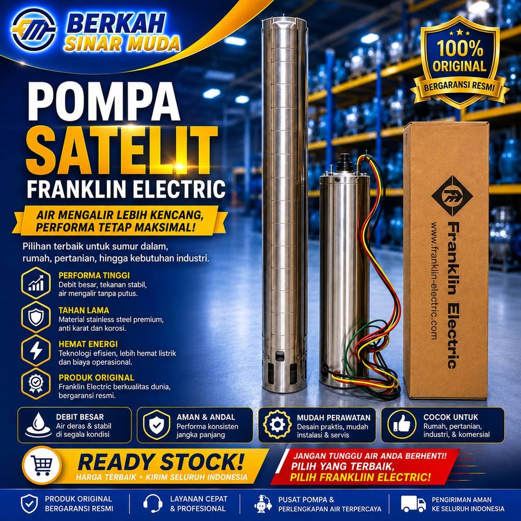 POMPA SUBMERSIBLE FRANKLIN 1.5HP 3PHASE 4INCH SATELIT FRANKLIN SUMBERSIBLE PUMP - Pompa Only