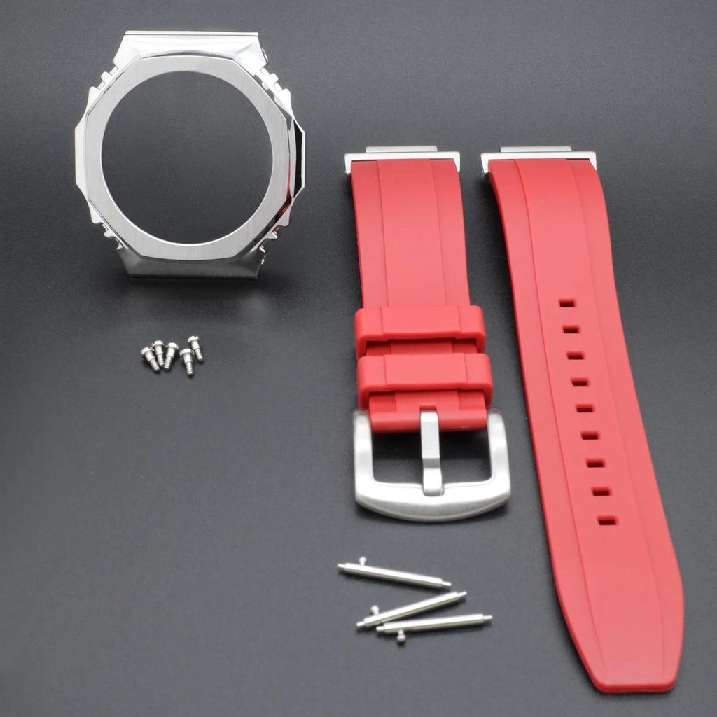 Fashion Light GA2100 Accessories Rubber Watch Strap GA2110 Watchband Metal Bezel GA-2100 Tools Screw