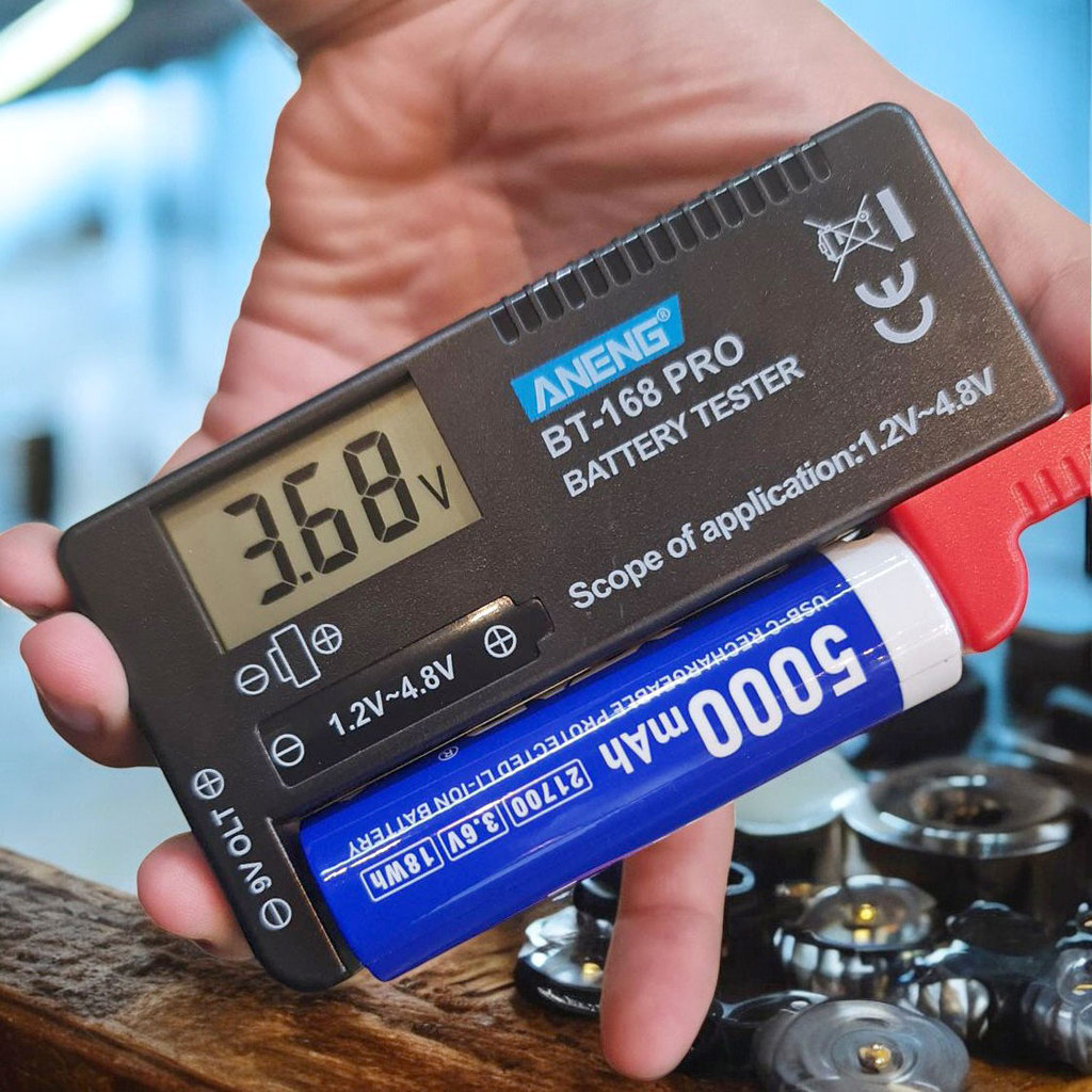 Tester Baterai Tegangan 18650 AA AAA Volt Checker Voltage 1.5v 3.7v Lithium Alkaline NiCD ANENG  - B