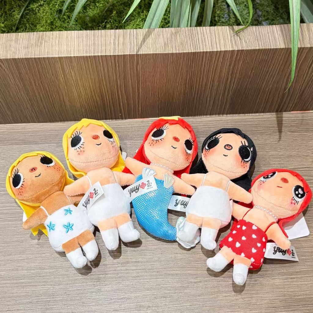 Boneka Yuy putri duyung Liontin Kartun Mata Besar Wanita, Tas Liontin Gantung Batu Giok Kecil Banyak