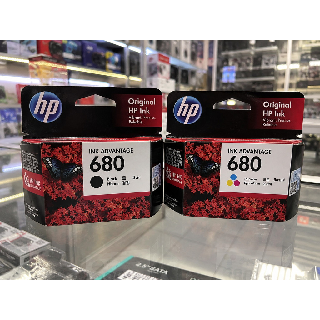 Cartridge Printer HP 680 Hitam / Warna Printer Tinta Black / Color