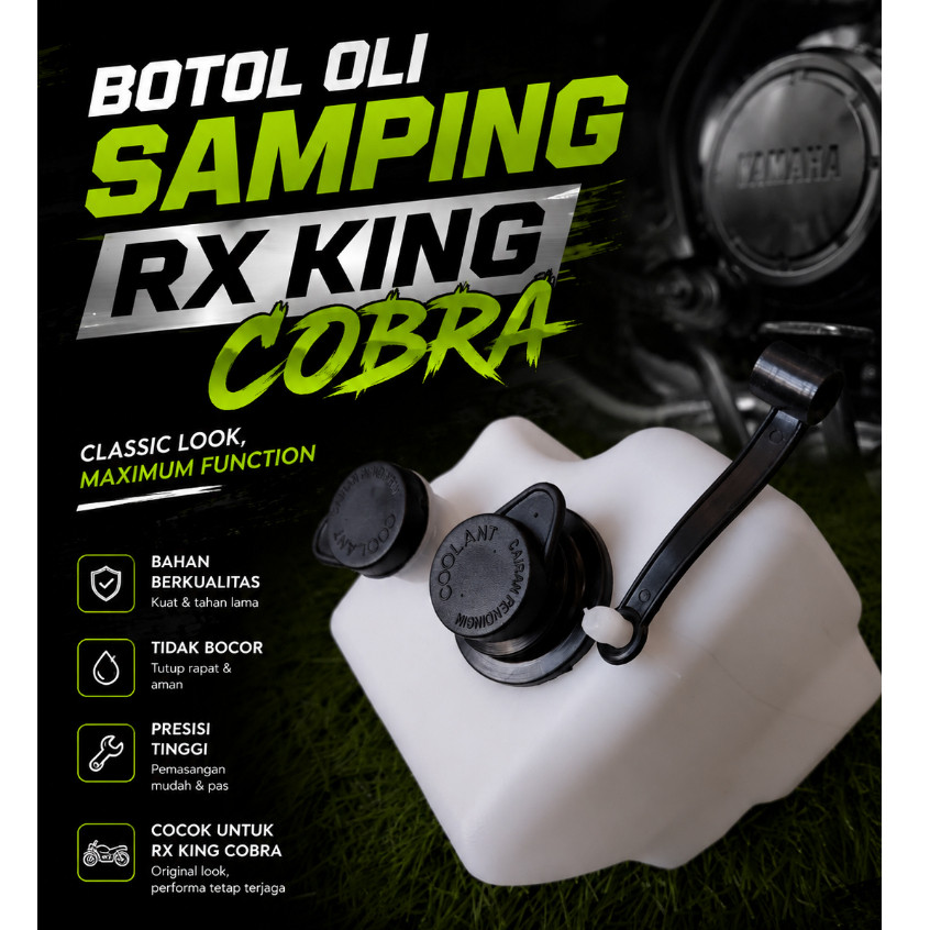 TABUNG BOTOL OLI SAMPING RX KING COBRA PUTIH/KEMPIS OLI/BOTOL OLI SAMPING RXKING COBRA PUTIH/RXK/RX1