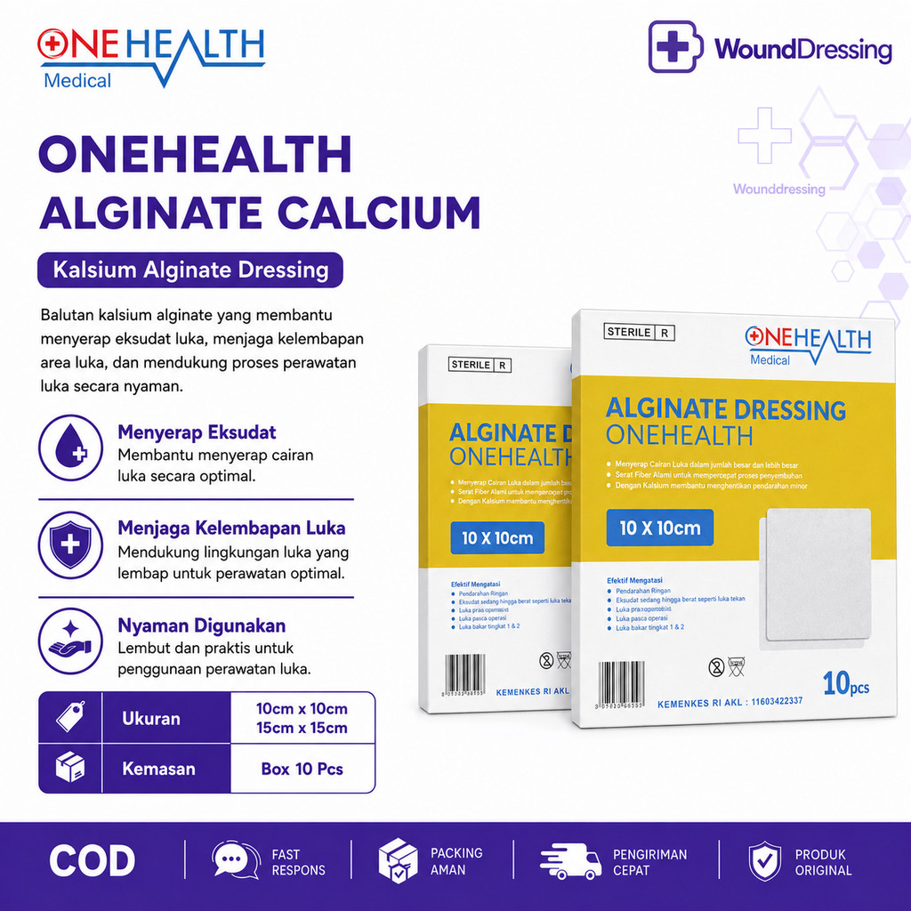 Onehealth Alginate Dressing Calcium Balutan Luka Alginate / Satuan W2