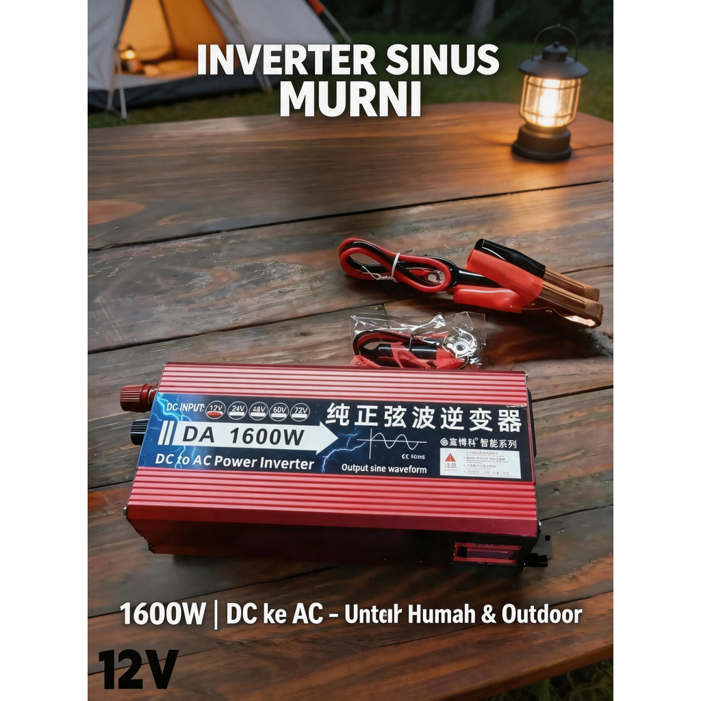 Power Inverter Inverter DC 12V to AC 220V 1600W Pengubah Arus DC ke AC Power Aki listrik