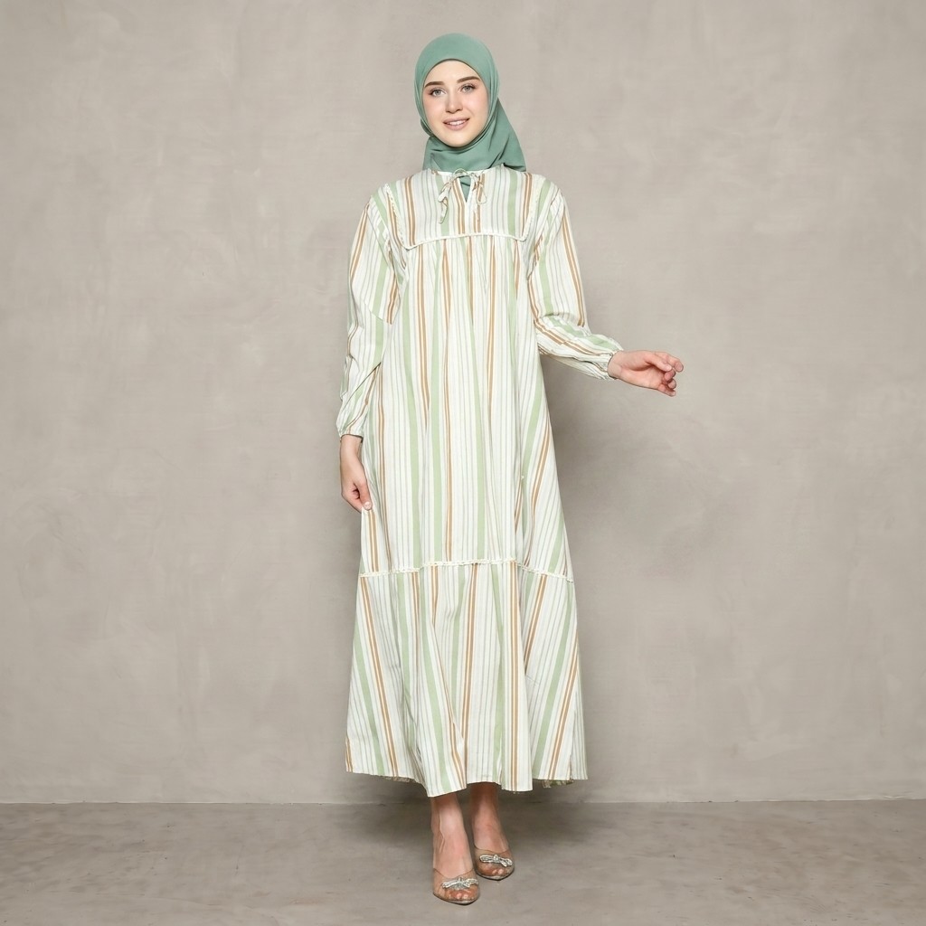 RILLEY - Gamis Nabila | Dress Panjang Muslim Wanita | Gamis Wanita Terbaru Bahan Poplin