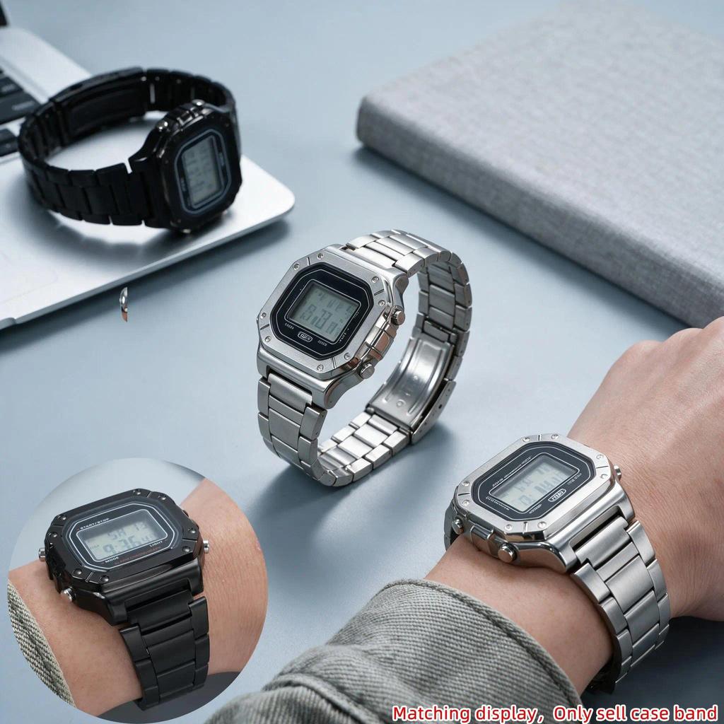 Quality Upgrade W-218H bezel For Casio watch 3224 W-218hd Modifie Metal Case Strap Silicone band Sta
