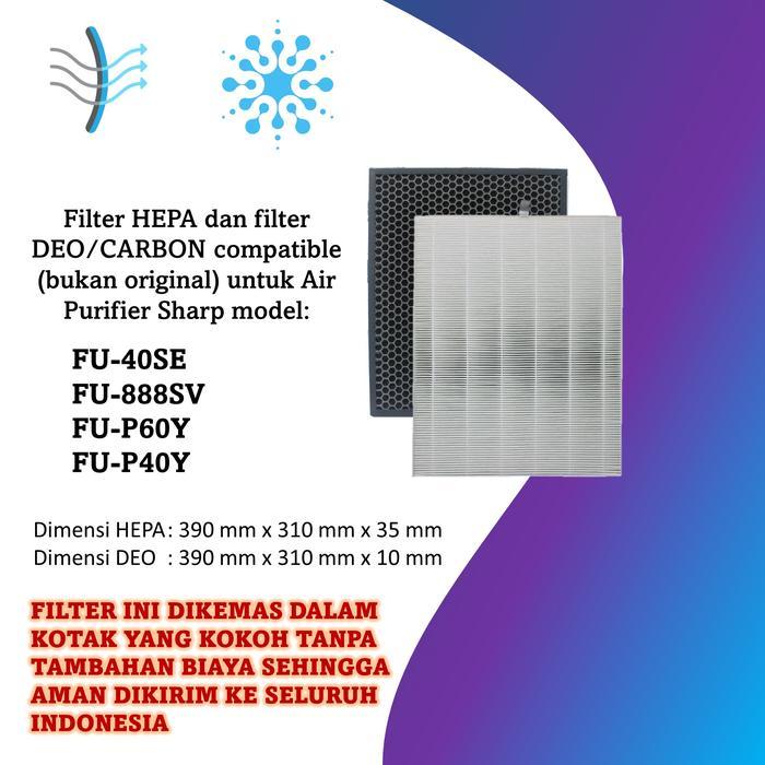 Adapted filter Sharp FZ-40SEF (FU-40SE/FU-888SV) - HEPA+DEO