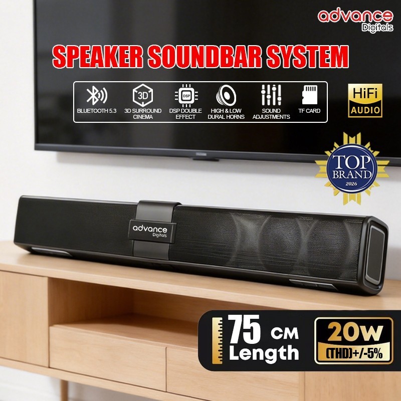 Advance SR20 Speaker Soundbar Plus Speaker Bluetooth Bass Speaker Subwoofer TV Home Studio