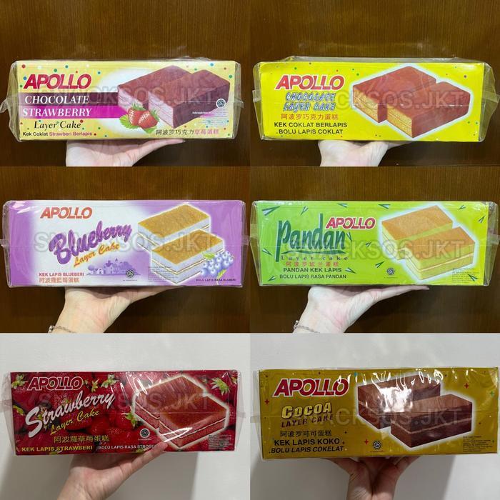 APOLLO LAYER CAKE CHOCOLATE / COCOA / STRAWBERRY CHOCOLATE /STRAWBERRY / PANDAN / BLUEBERRY - BOLU L
