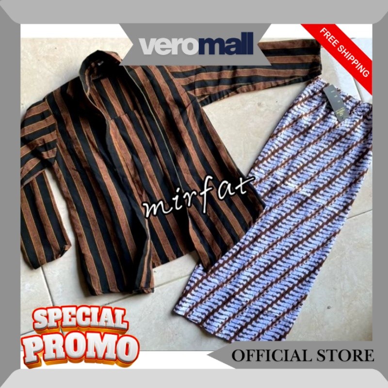 Setelan kebaya lurik anak (kebaya lurik+rok plisket) MF