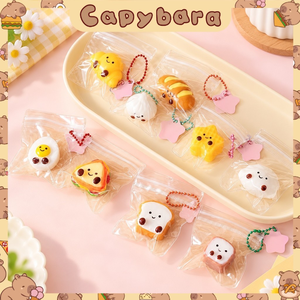 CB Gantungan Kunci Karakter Makanan Ganci Tas Squishy Mainan Anak Souvenir Koleksi Hadiah A-GK140
