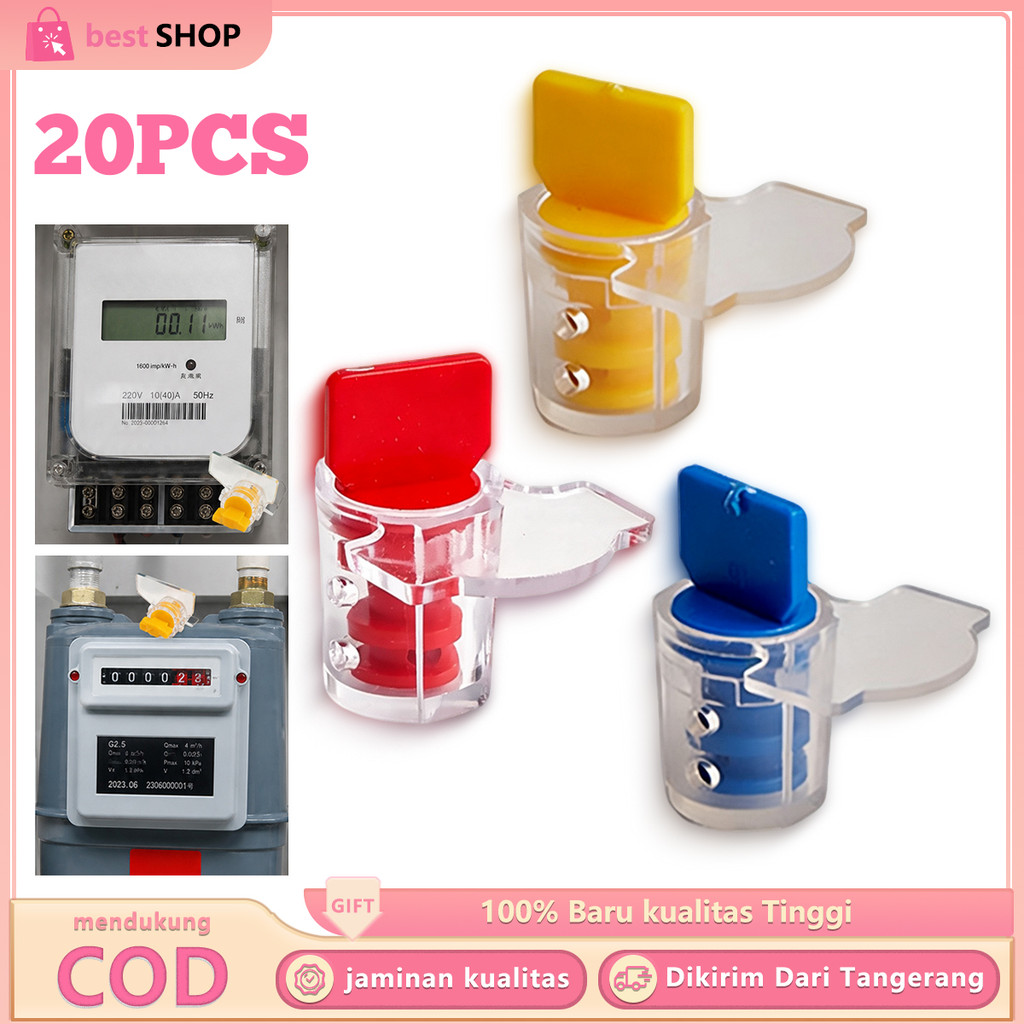 20PCS Segel Meter Listrik PLN Anti Theft Segel Putar Plastik Untuk Meteran Air Dan Listrik