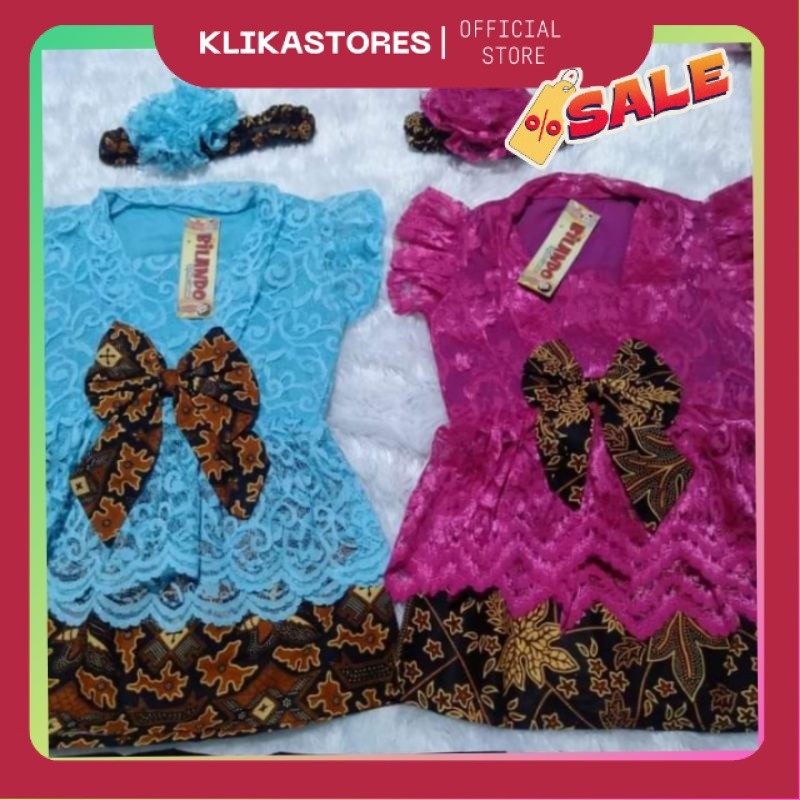 setelan kebaya bayi krah V/kebaya bali baju adat/setelan kebaya kutubaru anak lucu tedak siten BJS