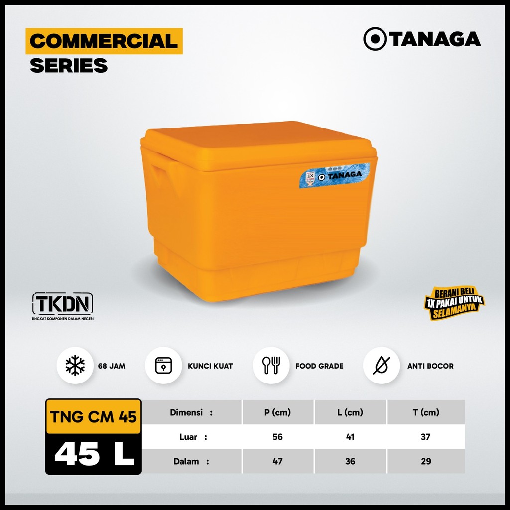 TANAGA Cooler Box 45 liter Coolbox es ikan ice box cooler Termos Pendingin Tahan Lama