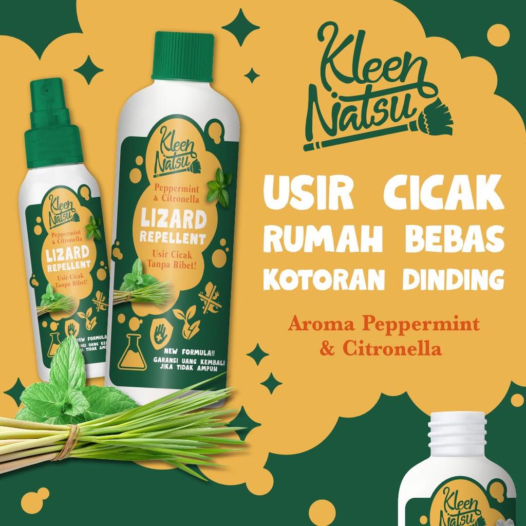 OBAT CICAK SPRAY KLEENNATSU (GRATIS 100ML) Lizard Repellent Aromatic Spray 250L 1L Semprotan Pengusir Anti Cicak Tanpa Racun Bahan Herbal Alami Cairan Pembasmi Tokek Kadal Penghilang Cucak Di Rumah Not Wiselie, Seroxil, Racoon DIJAMIN AMPUH