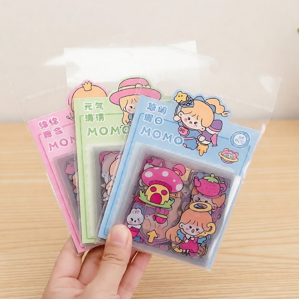 Sticker Karakter Cute Girl Daily Transparan isi 25pcs