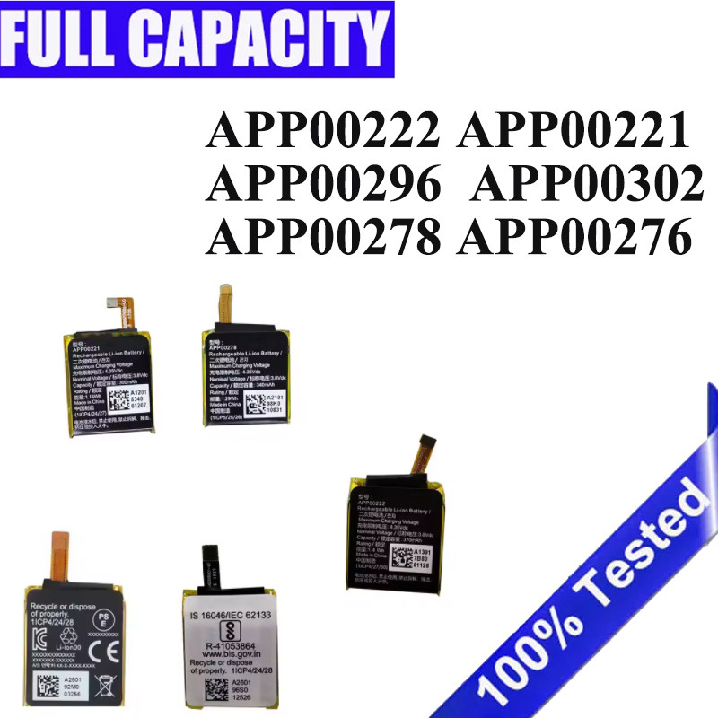 Full Battery For Apack APP00296 for Fossil Gen 5 /Fossil Julianna HR FTW6035 APP00276 APP00278 APP00