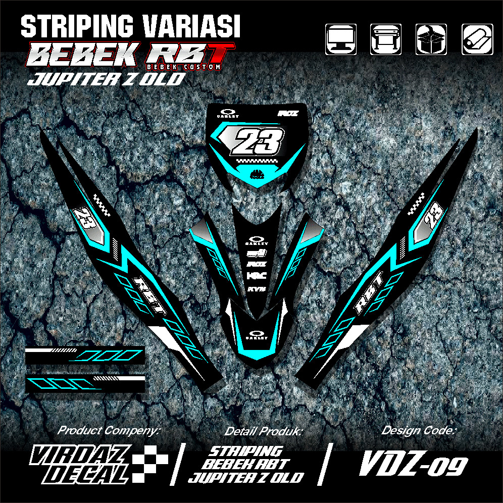 Sticker Premium RBT/GTX JUPITER Z OLD/ BURHAN Stiker Striping Motor RBT Bebek Premium Modif Terbaru 