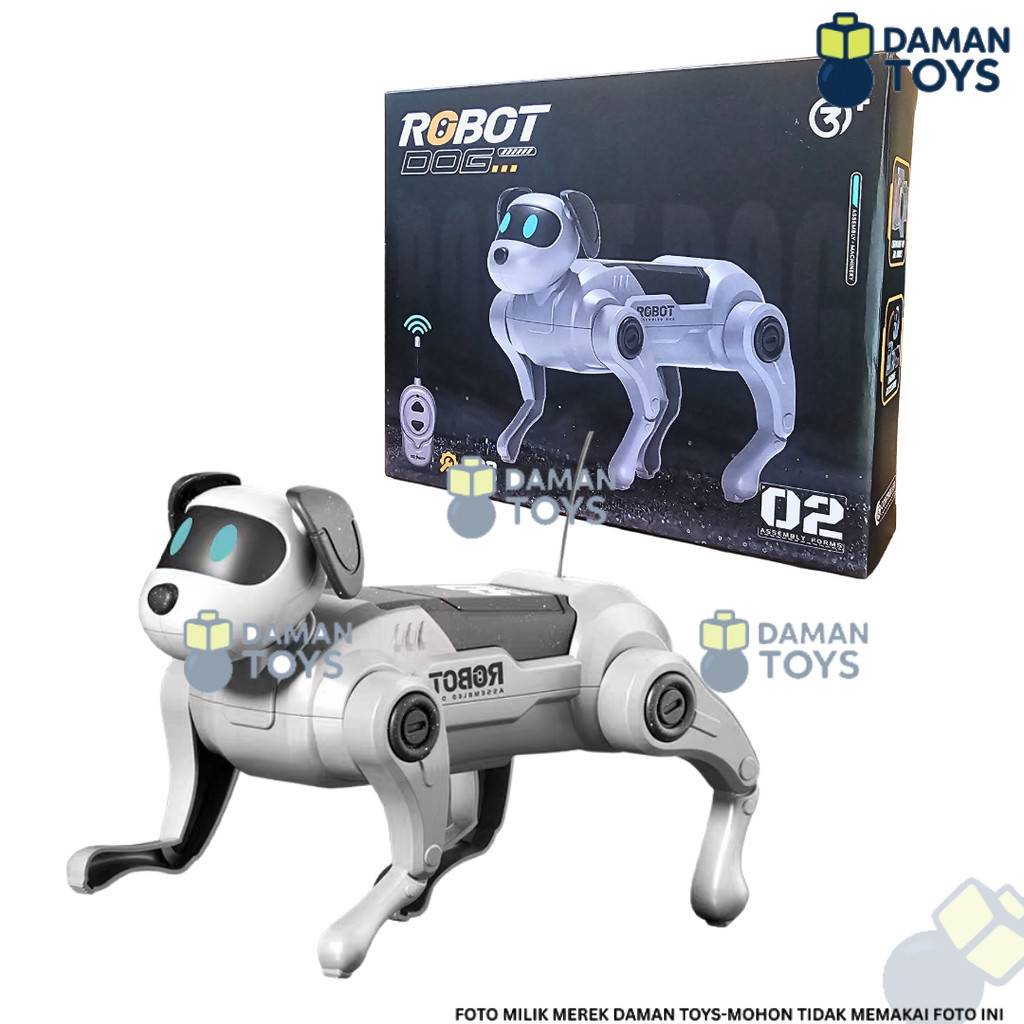 Mainan Robot Pintar Anjing Dog Remote Control Stunt Robots Double Heads Mainan Edukasi DIY Toy