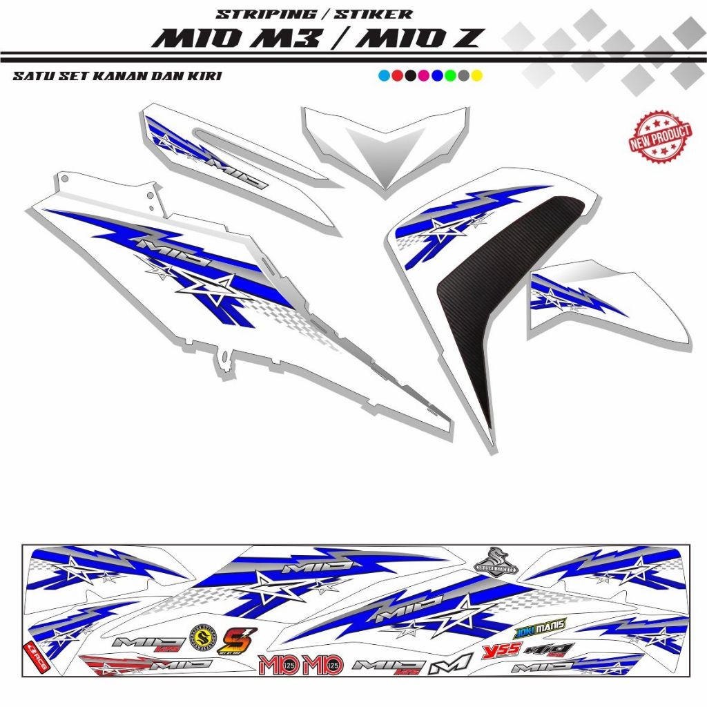 VARIASI STIKER VARIASI MOTOR MIO M3 / MIO Z POLET STIKER