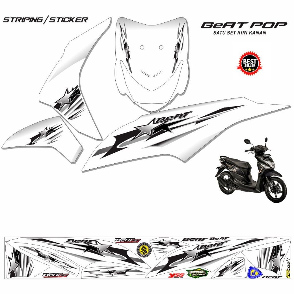 STIKER BEAT POP / STRIPING MOTOR HONDA ALL BEAT POP FI STIKER MOTOR
