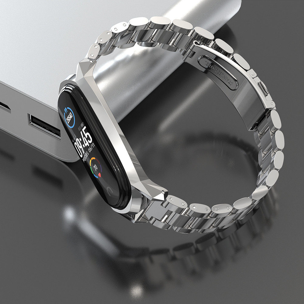 Metal strap For Xiaomi Mi band 7 6 5 4 8 Stainless steel triple straps Replacement Bracelet for Mi m