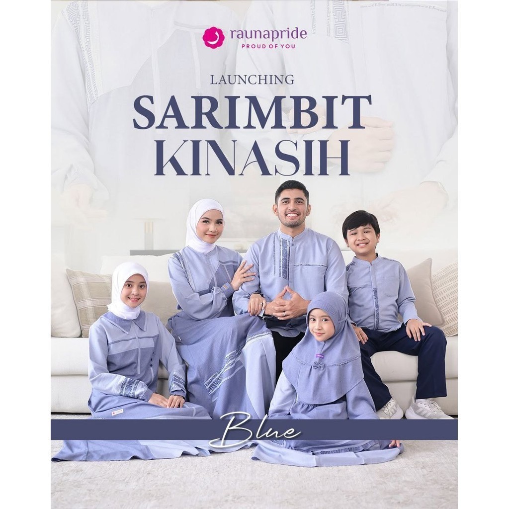 Sarimbit Rauna Kinasih DENIM - Baju Sarimbit Keluarga Lebaran 2026 - Couple Gamis Keluarga