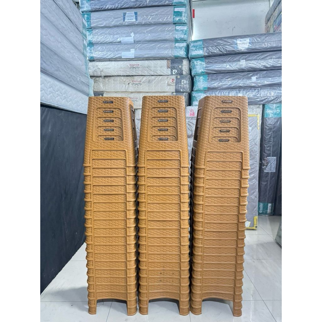 Kursi Baso / Kursi Taman / Kursi Santai Plastik Napolly Motif Rotan