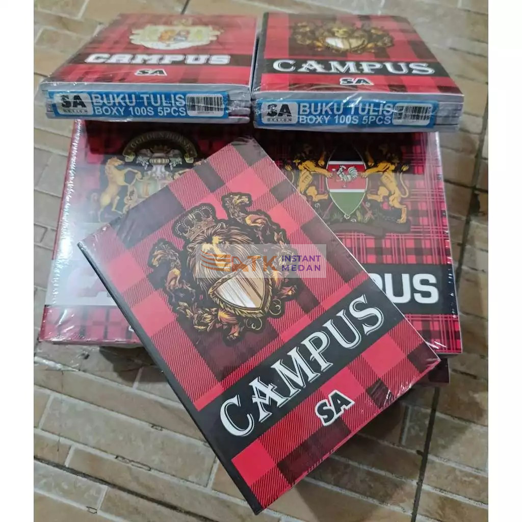 Buku Tulis Campus SA 100 Lembar Boxy Panjang 17,5 x 24,5 cm Isi 5 Notebook Catatan B5