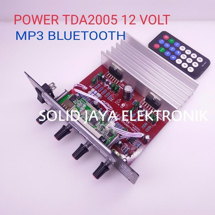 KIT POWER SPEAKER AKTIF 12V DC 80W TDA2005 AKI ACCU MP3 BT BLUETOOTH MOBIL CAR AMPLIFIER AMPLI STERE