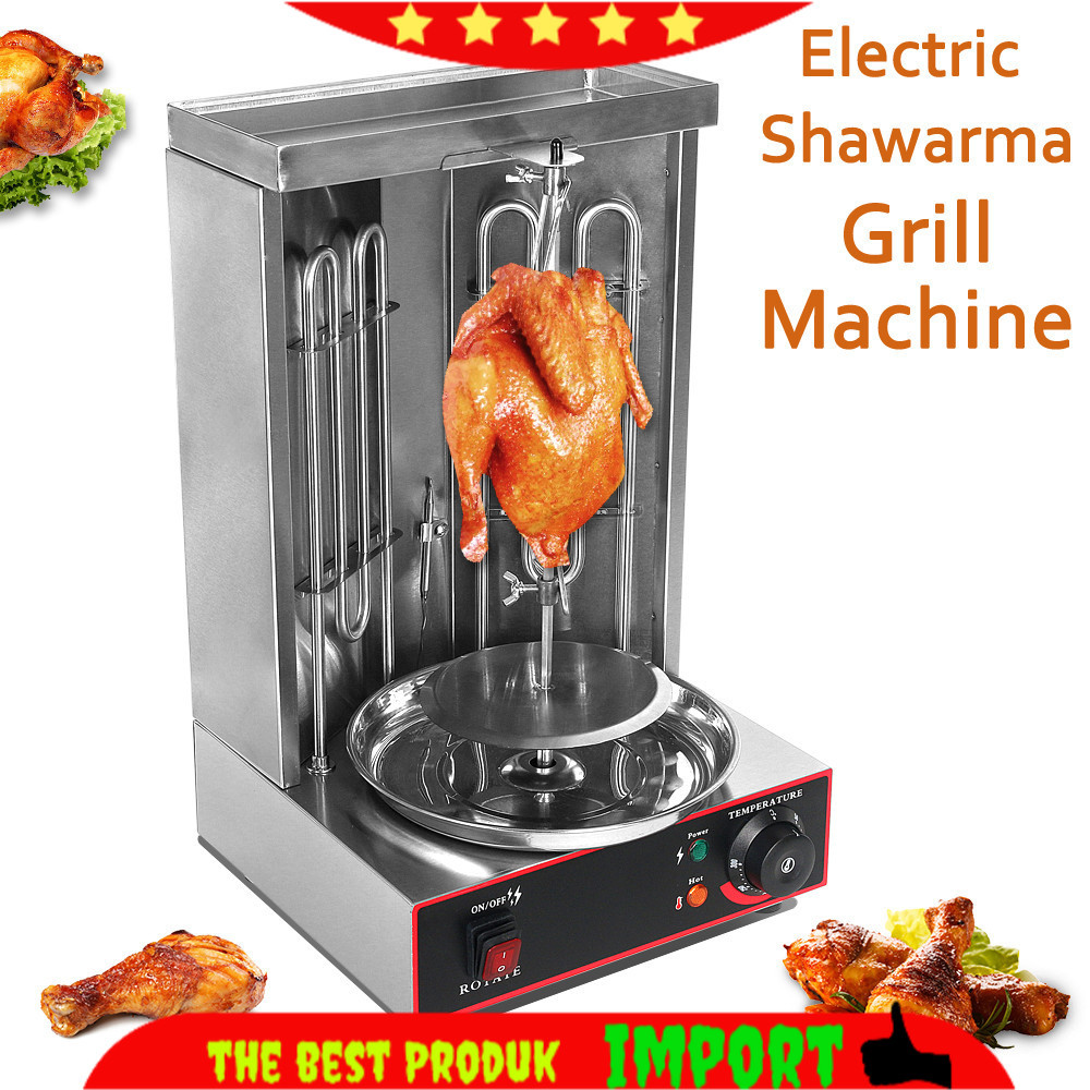 PROMO Electric Shawarma Grill Machine Auto Rotating BBQ Meat Kebab Roast Grill Vertical Rotisserie B