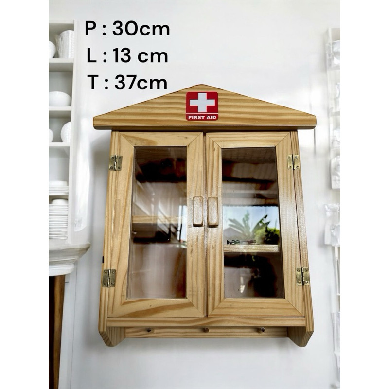 karrinustore - Kotak Obat P3K Kayu Portable / Box P3K Kayu Portable Dengan Gantungan Kunci
