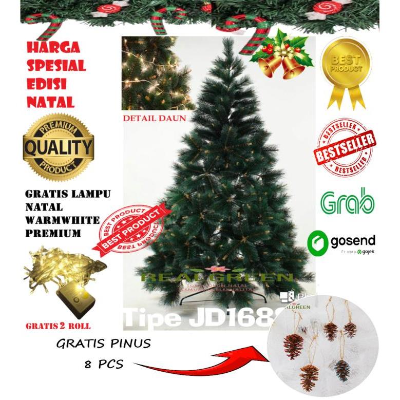 Promo natalGRATIS HIASAN Pohon natal murah 150cm snow white pine tree JD1688/5FT JD1688 5FEET 5FTPAS
