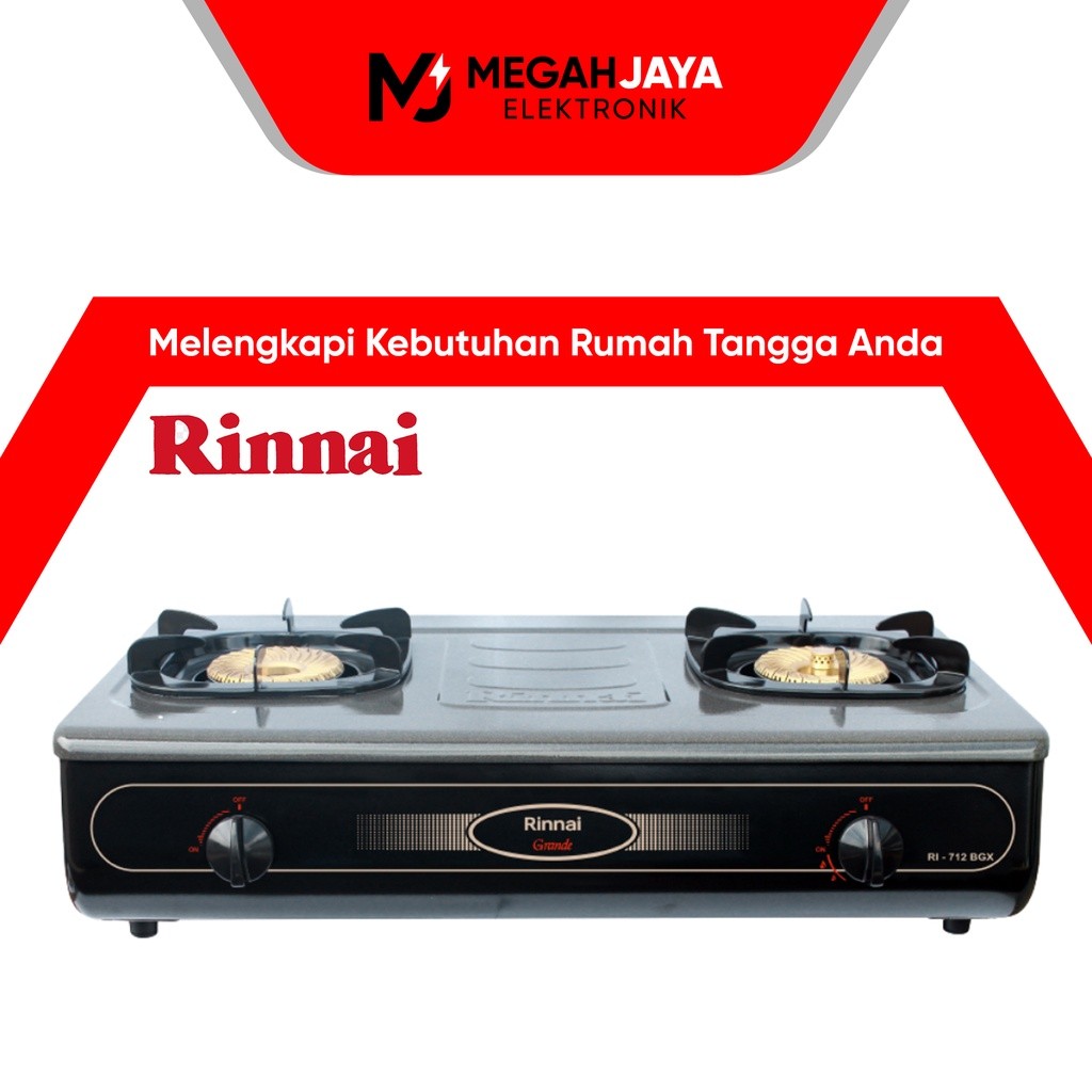 [COD READY] RINNAI KOMPOR RI 712BGX / RI-712BGX / RI 712 BGX / RI712 BGX (2 TUNGKU) GARANSI RESMI