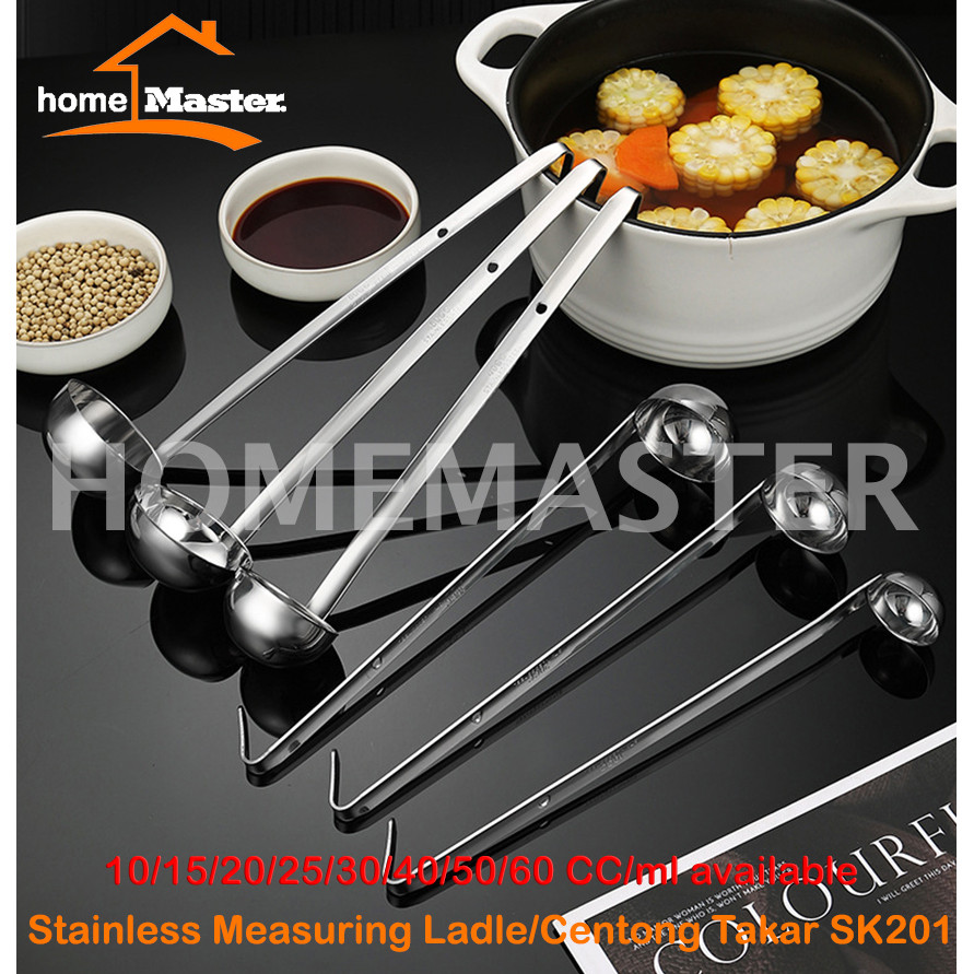 HomeMaster Centong/Ladle/Sendok/Irus Measuring/Ukur/Takar Stainless/Besi Baja Tahan Karat 10/15/20/2