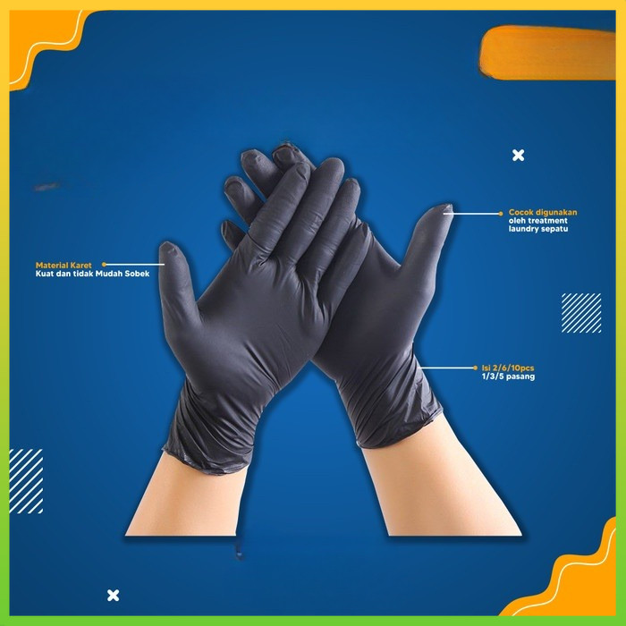 Sarung tangan latex / Sarung tangan karet hitam Sarung tangan  nitrile